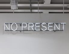 UNTITLED (NO PRESENT), 2013 WALL MOUNTED OR SUSPENDED NEON, 6500K.  12MM NEON GLASS, BACK-PAINTED. FRAME MOUNTED ELECTRONIC TRANSFORMER 20 X 1770 X 50 MM