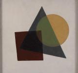 IVAN KLIUN SUPREMATISM: THREE COLOUR COMPOSITION CA. 1917 OIL ON PAPER