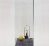 MOMENTO IN CUI TUTTO QUESTO HA UNO SPAZIO, 2013 (DETAIL) BRASS, MINERAL STONE, MARBLE, FRUIT, GLASS  65 X 26 X 26 CM COURTESY THE ARTIST
