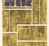 RESURRECTION, 2013 (DETAIL) DIPTYCH, GOLD LEAF ON NEWSPAPER 56 X 30,5 CM EACH